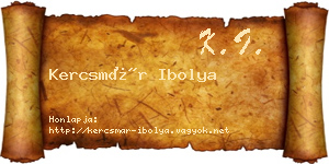 Kercsmár Ibolya névjegykártya