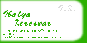 ibolya kercsmar business card